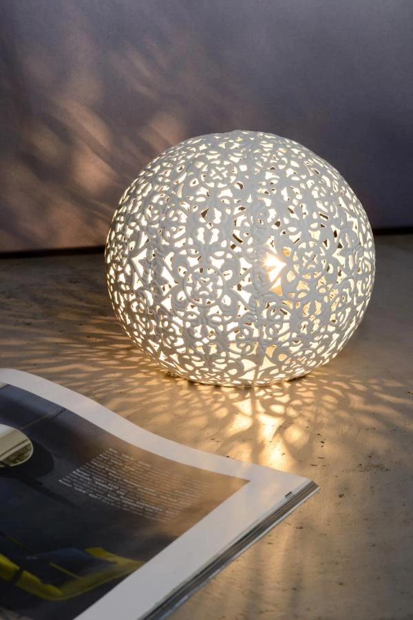 Lucide PAOLO - Lampe de table - Ø 14,5 cm - 1xG9 - Blanc - ambiance 1